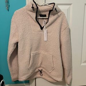 Fuzzy quarter zip sweatshirt
